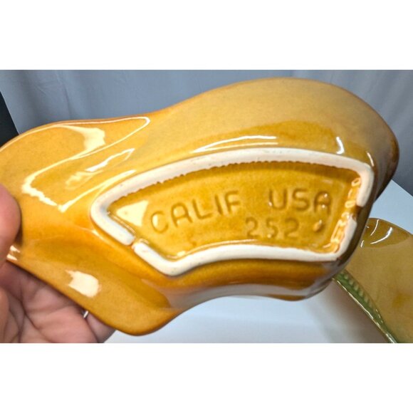 Vintage California Pottery USA 252 6 Piece Server  Pear Shaped  1950's - Picture 10 of 11